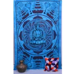 Blue Lord Buddha Indian Wall Hanging Cotton Tapestry