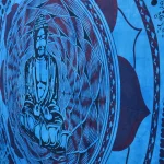 Blue Lord Buddha Indian Wall Hanging Cotton Tapestry - Image 3