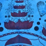 Blue Lord Buddha Indian Wall Hanging Cotton Tapestry - Image 4