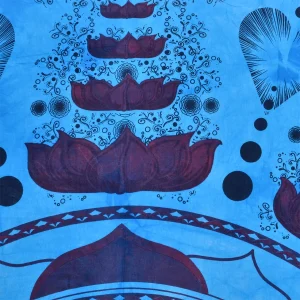 Blue Lord Buddha Indian Wall Hanging Cotton Tapestry - Image 4