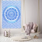 Blue Ombre Indian Wall Hanging Poster