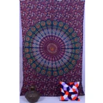 Blue Peacock Feather Mandala Printed Wall Hanging