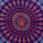 Blue Peacock Feather Mandala Printed Wall Hanging - Image 3