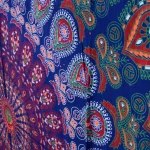 Blue Peacock Feather Mandala Printed Wall Hanging - Image 4