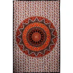 Brown Elephant Mandala Printed Wall Decor Tapestry - Image 2