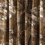 Brown Paisley Print Dressmaking Craft Rayon Fabric