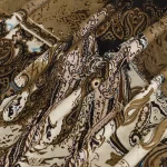 Brown Paisley Print Dressmaking Craft Rayon Fabric - Image 3