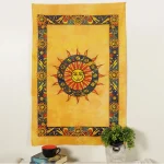 Celestial Sun & Moon Tapestries Yellow Zodiac Sign Wall Hanging