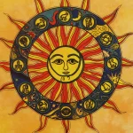 Celestial Sun & Moon Tapestries Yellow Zodiac Sign Wall Hanging - Image 3