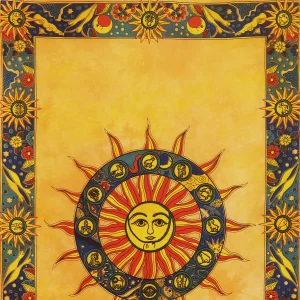 Celestial Sun & Moon Tapestries Yellow Zodiac Sign Wall Hanging - Image 4