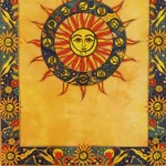 Celestial Sun & Moon Tapestries Yellow Zodiac Sign Wall Hanging - Image 5