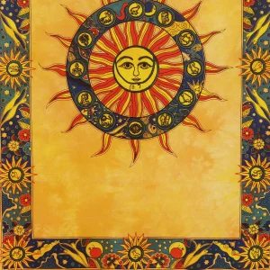 Celestial Sun & Moon Tapestries Yellow Zodiac Sign Wall Hanging - Image 5