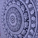 Cotton Bed Cover Black Elephant Mandala Printed Tapestry - Image 3