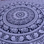 Cotton Bed Cover Black Elephant Mandala Printed Tapestry - Image 4