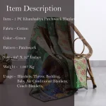 Cotton Patchwork Kantha Quilt Green Sofa Blanket - Image 5