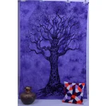 Cotton Wall Hanging Home Wall Decor Purple Bed Cover