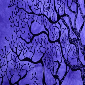 Cotton Wall Hanging Home Wall Decor Purple Bed Cover - Image 3