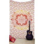 Cotton Wall Hanging Yellow Mandala Tapestry Home Decor