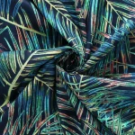 Dressmaking 3 Yard Indian Rayon Fabric Blue Leaf Print - Image 2