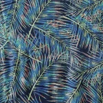 Dressmaking 3 Yard Indian Rayon Fabric Blue Leaf Print - Image 4