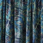 Dressmaking 3 Yard Indian Rayon Fabric Blue Leaf Print - Image 3