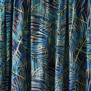Dressmaking 3 Yard Indian Rayon Fabric Blue Leaf Print - Image 3