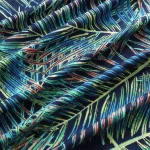Dressmaking 3 Yard Indian Rayon Fabric Blue Leaf Print