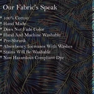 Dressmaking 3 Yard Indian Rayon Fabric Blue Leaf Print - Image 5