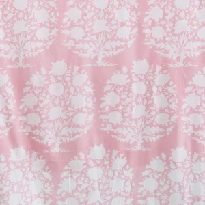 Dressmaking Fabrics Indian Running Cotton Pink Flower Print - Image 4