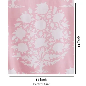 Dressmaking Fabrics Indian Running Cotton Pink Flower Print - Image 5