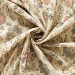 Dressmaking Floral Printed Beige Fabric Indian Cotton