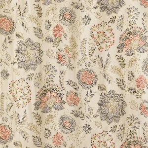 Dressmaking Floral Printed Beige Fabric Indian Cotton - Image 4