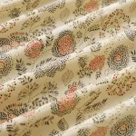 Dressmaking Floral Printed Beige Fabric Indian Cotton - Image 3