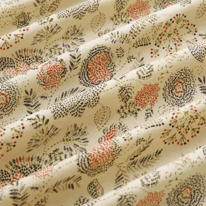 Dressmaking Floral Printed Beige Fabric Indian Cotton - Image 3