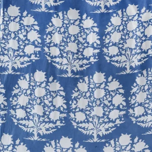 Dressmaking Sewing Cotton Fabric Blue Floral - Image 3