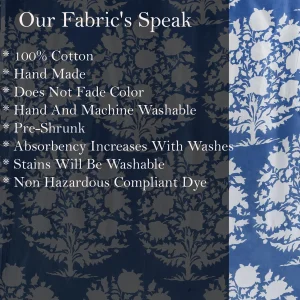 Dressmaking Sewing Cotton Fabric Blue Floral - Image 6