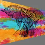 Elephant Mandala Tapestry Indian Tie Dye - Image 3