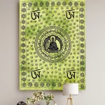 Green Buddha Om Print Wall Hanging Poster