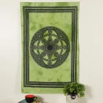 Green Celtic Printed Cotton Tapestry 45"X30"