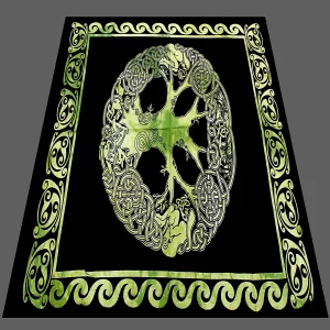 Green Celtic Tree Printed Small Tapestry - Image 3