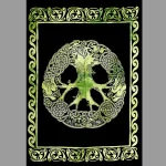 Green Celtic Tree Printed Small Tapestry - Image 2