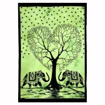 Green Decorative Elephant Heart Print Tapestry - Image 2