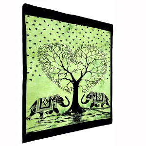 Green Decorative Elephant Heart Print Tapestry - Image 3