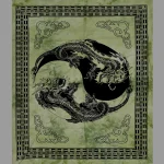 Green Dragon With Yin Yang Indian Tapestry - Image 2