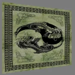 Green Dragon With Yin Yang Indian Tapestry - Image 3