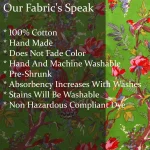 Green Dress Material Bird Printed Cotton Fabric - Image 6