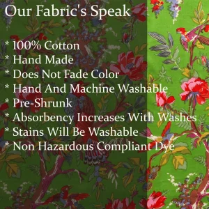 Green Dress Material Bird Printed Cotton Fabric - Image 6