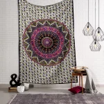Green Elephant Mandala Printed Home Decorative Tapestry