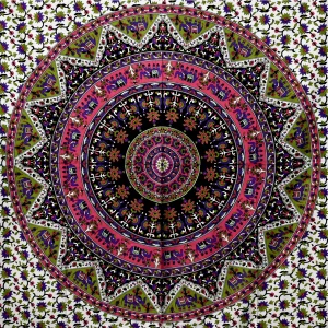 Green Elephant Mandala Printed Home Decorative Tapestry - Image 3