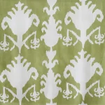 Green Ikat Print 100% Cotton Dressmaking Craft Fabric - Image 4